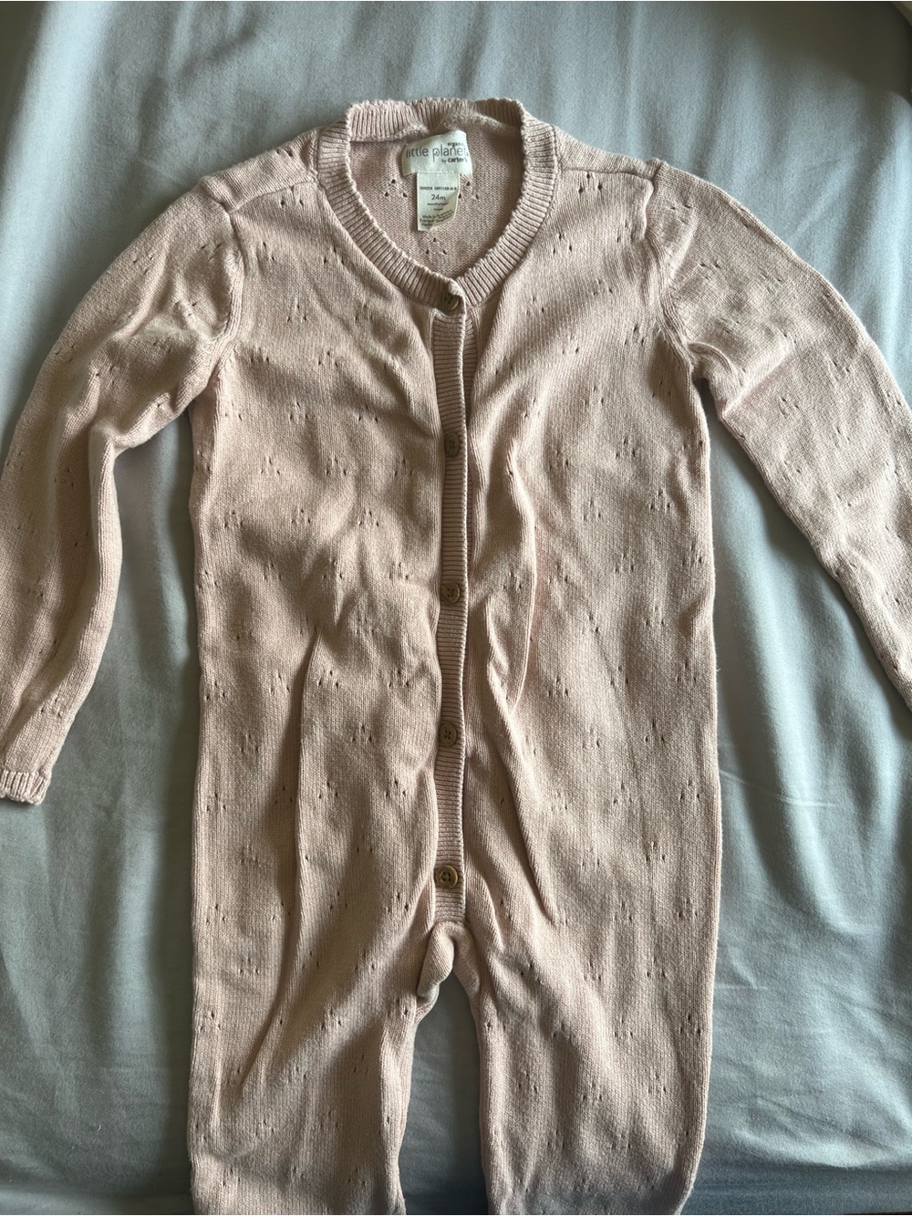 Little planet pointelle button one piece